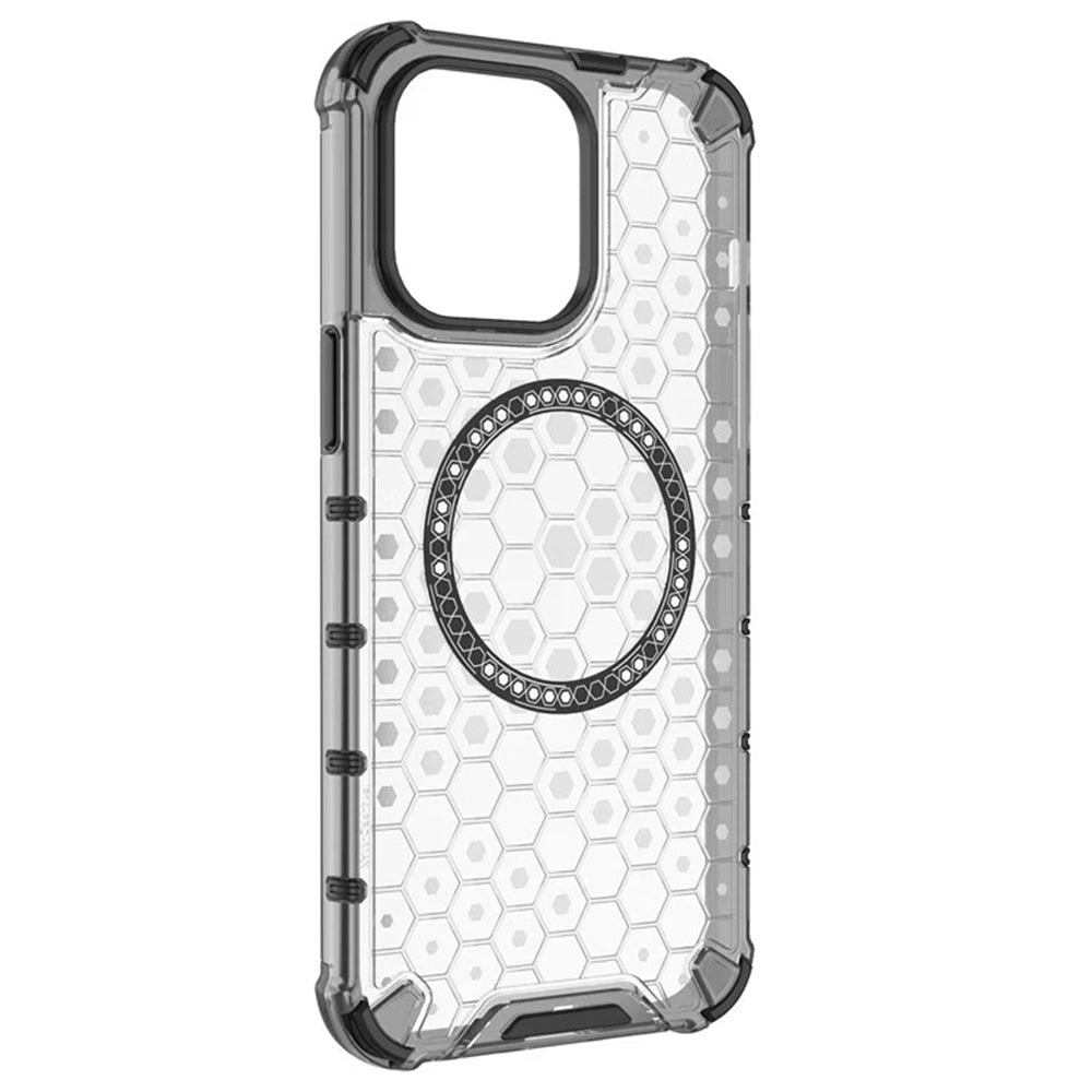 MagSafe Case for Apple iPhone 14 Pro, Techsuit, HoneyComb Shield, Black