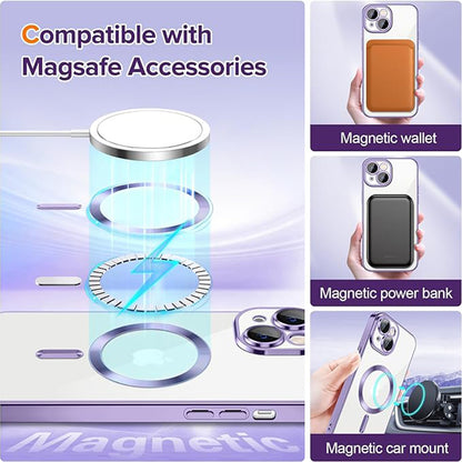 MagSafe-hoes voor Apple iPhone 14, Techsuit, Luxury Crystal, Lichtpaars