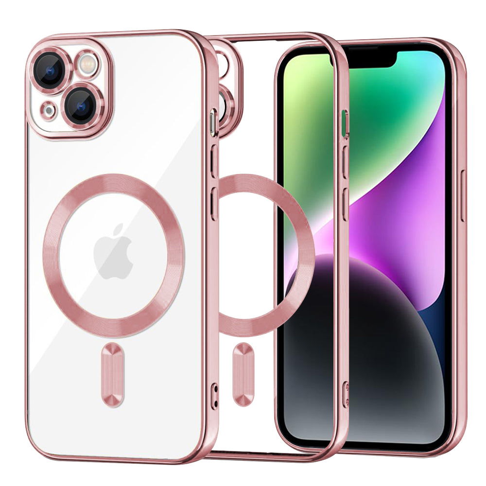 MagSafe-hoes voor Apple iPhone 14, Techsuit, Luxury Crystal, Roze
