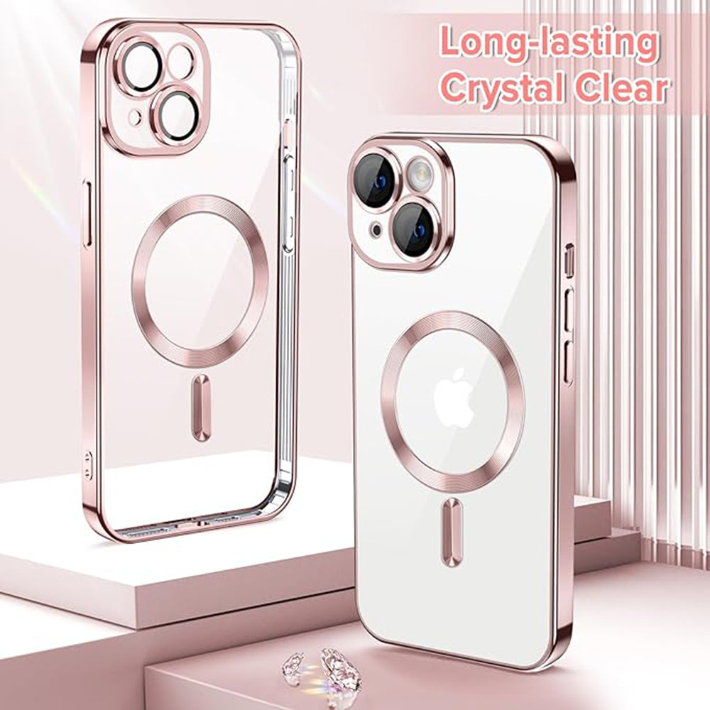 MagSafe-hoes voor Apple iPhone 14, Techsuit, Luxury Crystal, Roze