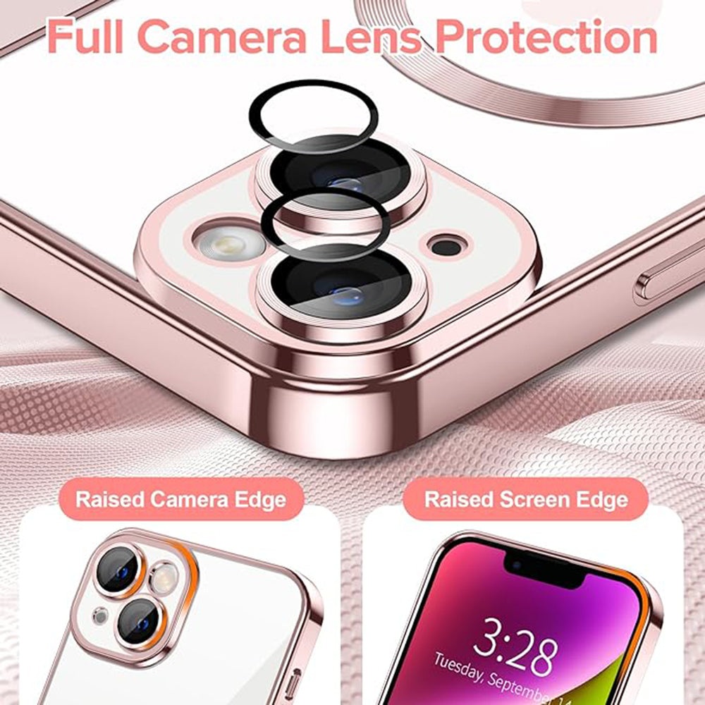 MagSafe-hoes voor Apple iPhone 14, Techsuit, Luxury Crystal, Roze