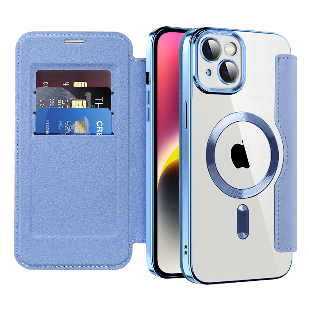 MagSafe-hoes voor Apple iPhone 14, Techsuit, SmartMag Book, Blauw