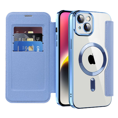 MagSafe-hoes voor Apple iPhone 14, Techsuit, SmartMag Book, Blauw