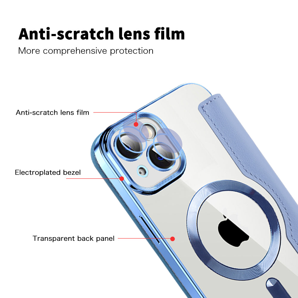 MagSafe-hoes voor Apple iPhone 14, Techsuit, SmartMag Book, Blauw