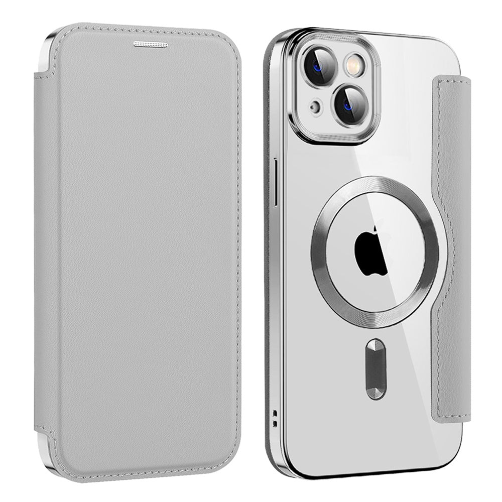 MagSafe-hoes voor Apple iPhone 14, Techsuit, SmartMag Book, Grijs