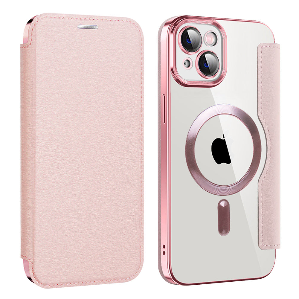MagSafe-hoes voor Apple iPhone 14, Techsuit, SmartMag Book, Roze
