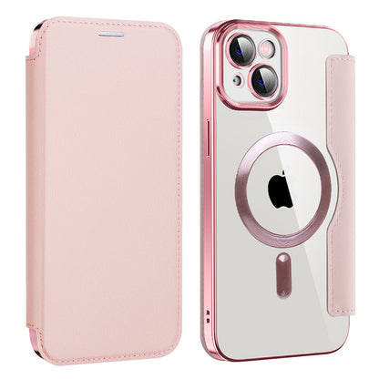 MagSafe-hoes voor Apple iPhone 14, Techsuit, SmartMag Book, Roze