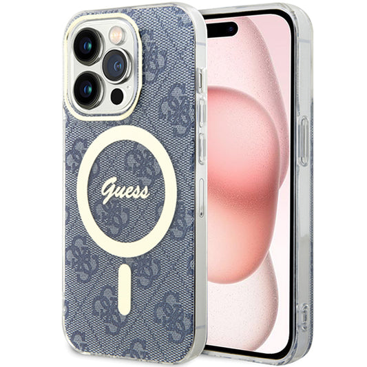 MagSafe hoesje voor Apple iPhone 15, Guess, IML 4G, Blauw