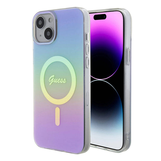 MagSafe hoesje voor Apple iPhone 15, Guess, IML Iridescent, Paars