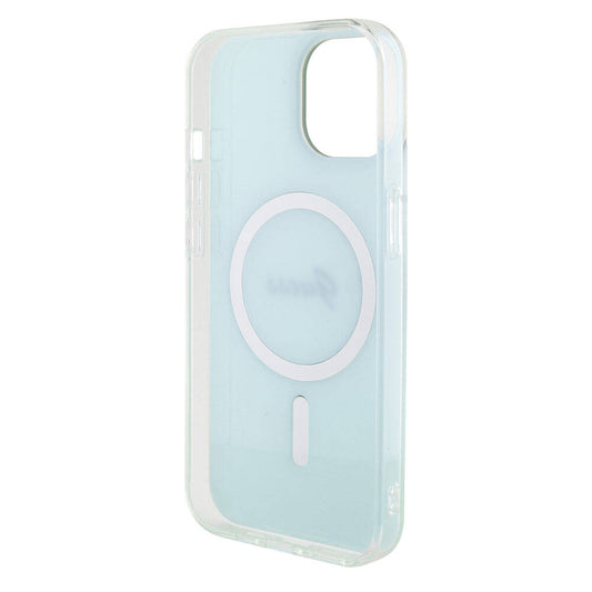 MagSafe hoesje voor Apple iPhone 15, Guess, IML Iridescent, Turquoise