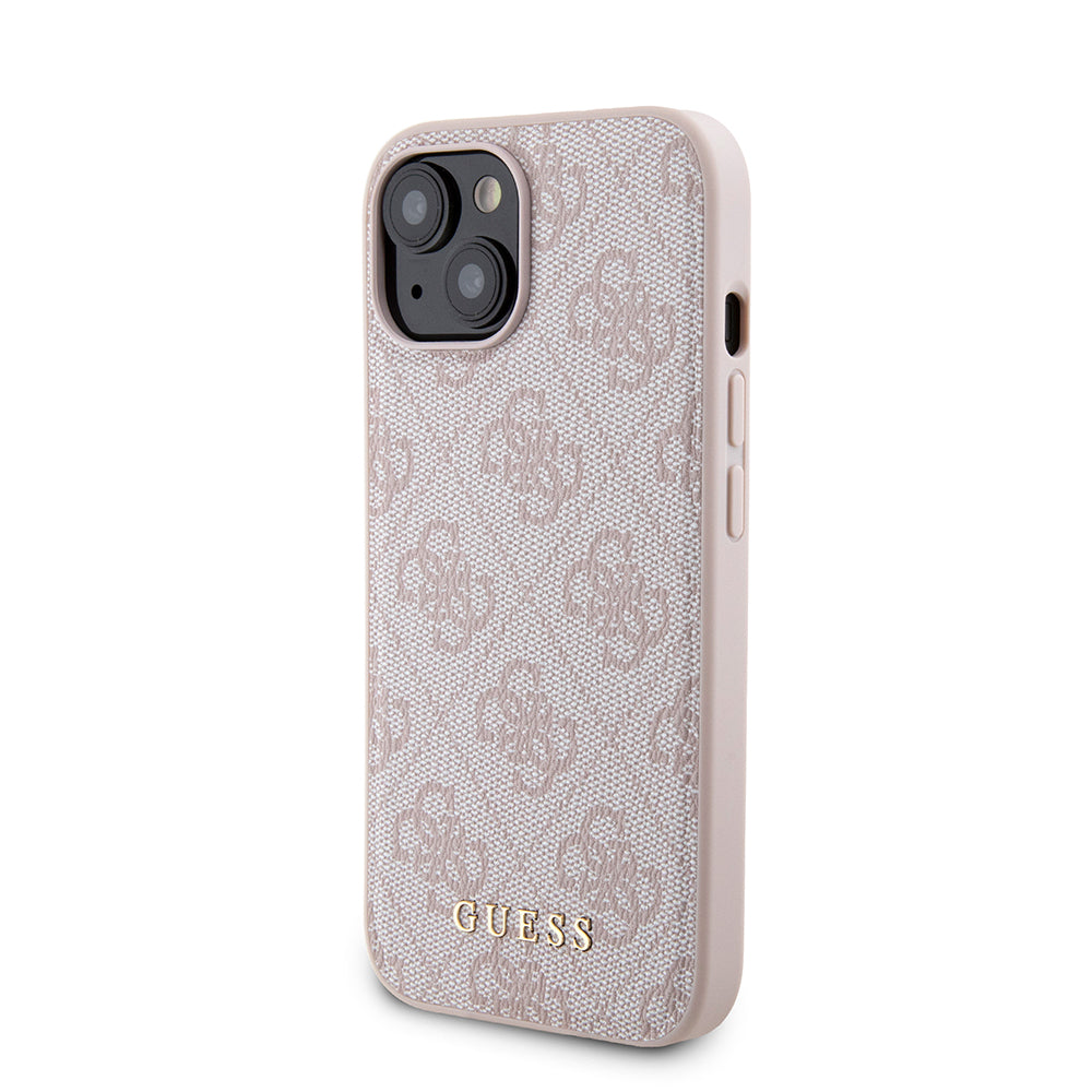 MagSafe hoesje voor Apple iPhone 15, Guess, Powerbank 4G Metal Logo, Roze