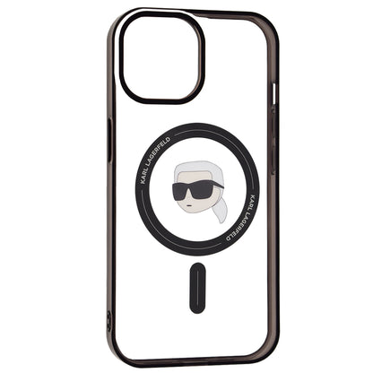 MagSafe hoesje voor Apple iPhone 15, Karl Lagerfeld, IML Karl's Head, Transparant