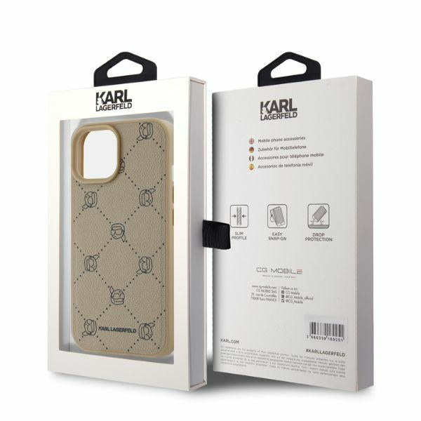 MagSafe hoes voor Apple iPhone 15, Karl Lagerfeld, Karl's Head, Beige