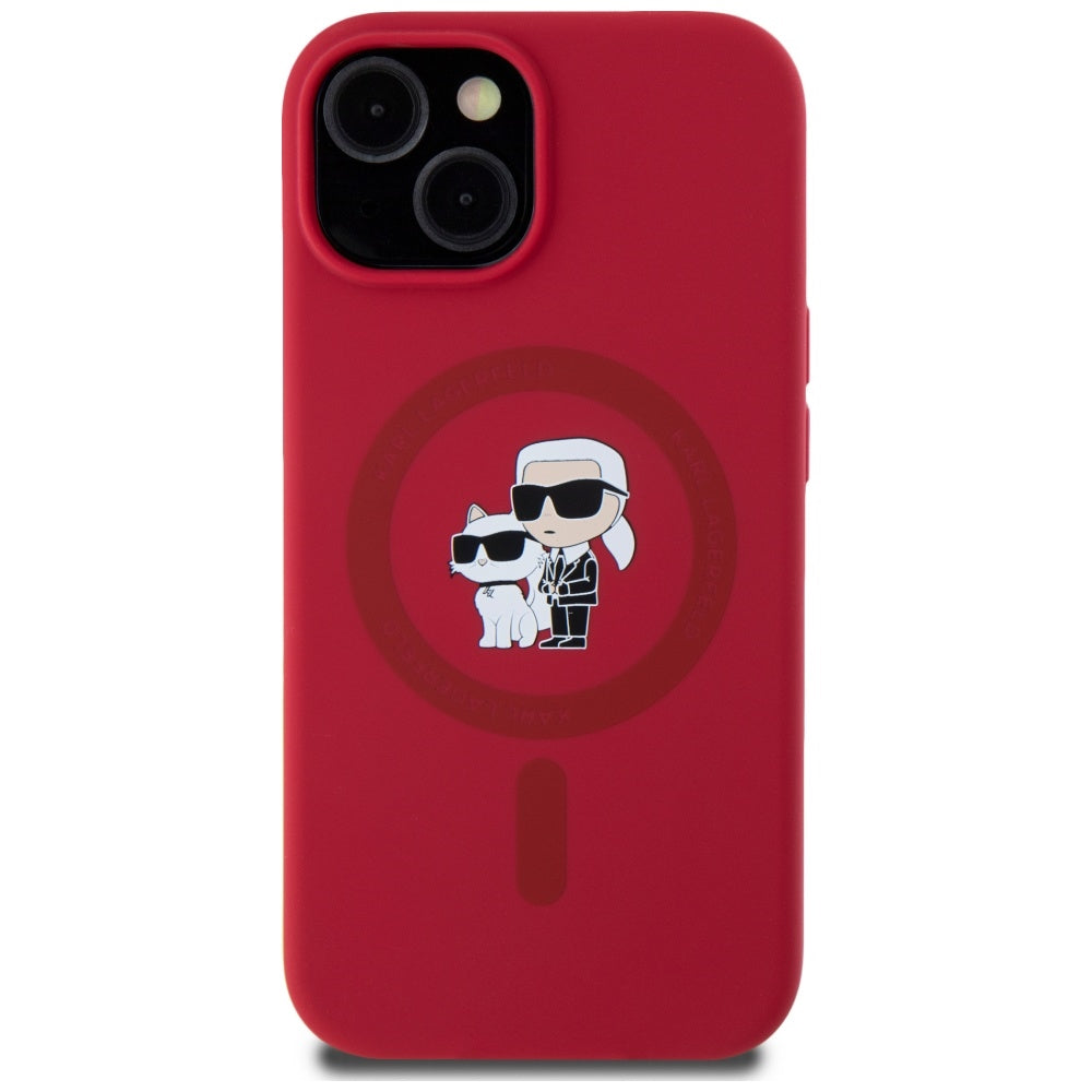 MagSafe hoesje voor Apple iPhone 15, Karl Lagerfeld, Silicone Karl & Choupette, Rosie