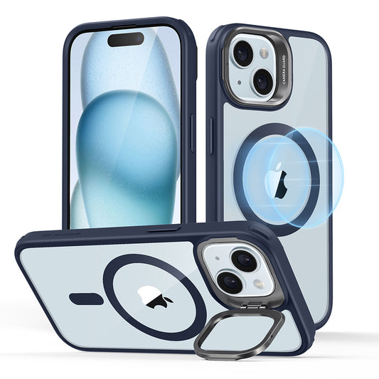 MagSafe hoes voor Apple iPhone 15 Plus, ESR, Classic Hybrid Kickstand, Transparant Marineblauw