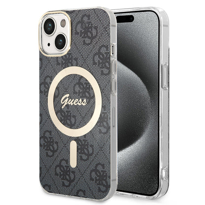 MagSafe hoesje voor Apple iPhone 15 Plus, Guess, IML 4G, Zwart