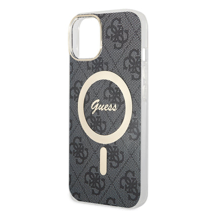 MagSafe hoesje voor Apple iPhone 15 Plus, Guess, IML 4G, Zwart