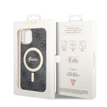 MagSafe hoesje voor Apple iPhone 15 Plus, Guess, IML 4G, Zwart