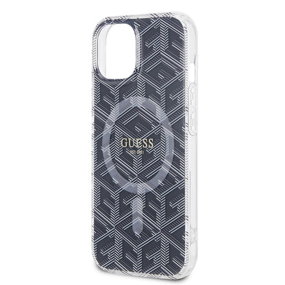 MagSafe hoesje voor Apple iPhone 15 Plus, Guess, IML Gcube, Zwart