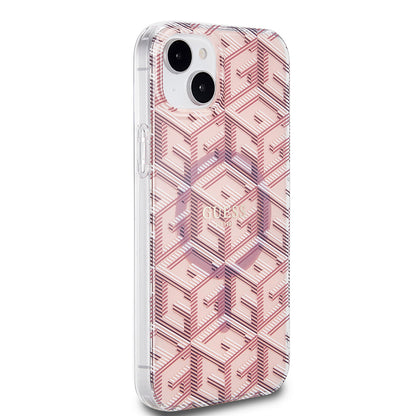 MagSafe hoesje voor Apple iPhone 15 Plus, Guess, IML Gcube, Roze