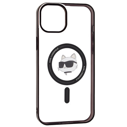 MagSafe hoesje voor Apple iPhone 15 Plus, Karl Lagerfeld, IML Choupette's Head, Transparant