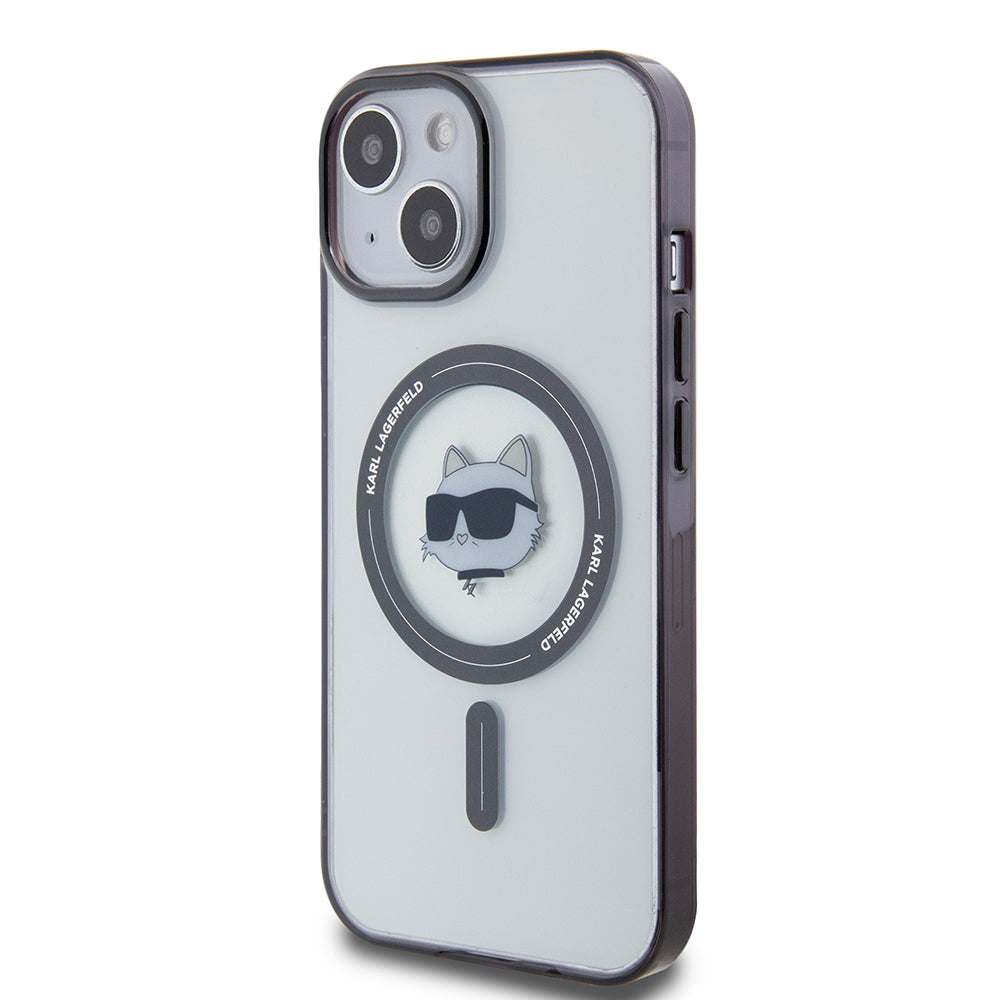 MagSafe hoesje voor Apple iPhone 15 Plus, Karl Lagerfeld, IML Choupette's Head, Transparant