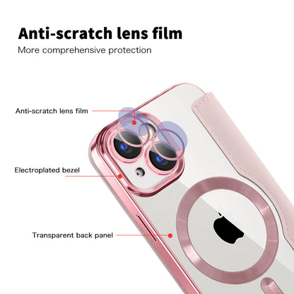MagSafe-hoes voor Apple iPhone 15 Plus, Techsuit, SmartMag Book, Roze
