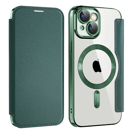 MagSafe-hoes voor Apple iPhone 15 Plus, Techsuit, SmartMag Book, Groen