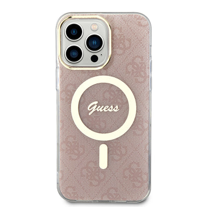 MagSafe hoesje voor Apple iPhone 15 Pro, Guess, IML 4G, Roze