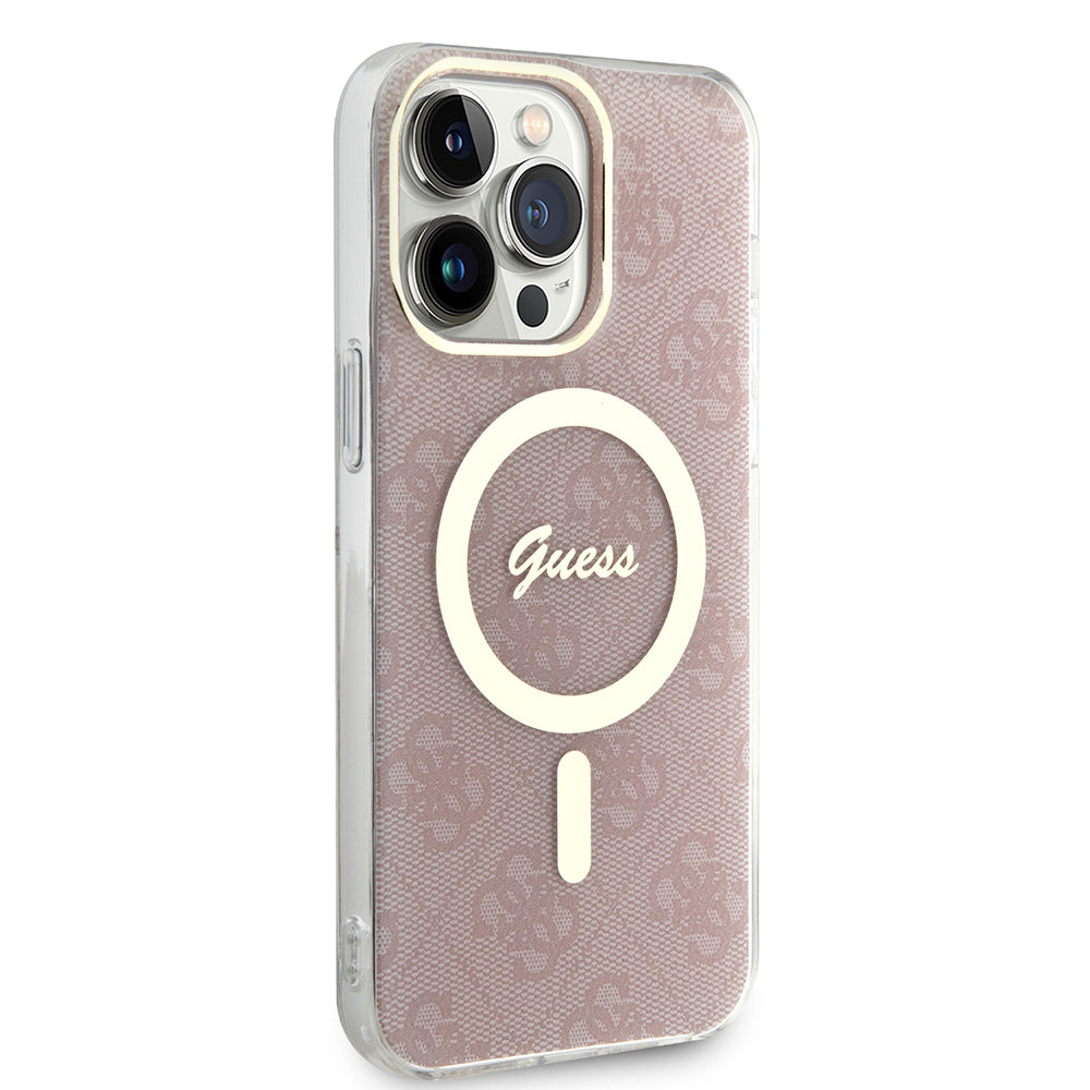 MagSafe hoesje voor Apple iPhone 15 Pro, Guess, IML 4G, Roze