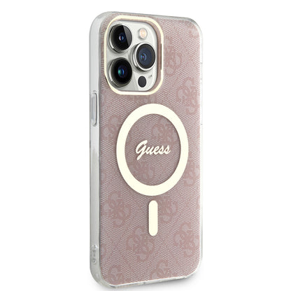 MagSafe hoesje voor Apple iPhone 15 Pro, Guess, IML 4G, Roze