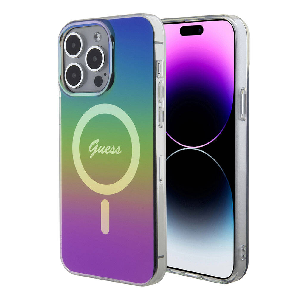 MagSafe hoesje voor Apple iPhone 15 Pro, Guess, IML Iridescent, Meerkleurig