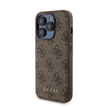 MagSafe hoesje voor Apple iPhone 15 Pro, Guess, Powerbank 4G Metal Logo, Bruin