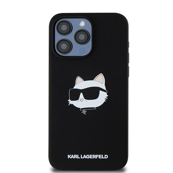 MagSafe hoesje voor Apple iPhone 15 Pro, Karl Lagerfeld, Silicone Choupette's Head, Zwart
