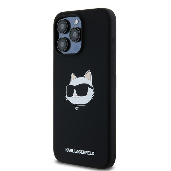 MagSafe hoesje voor Apple iPhone 15 Pro, Karl Lagerfeld, Silicone Choupette's Head, Zwart