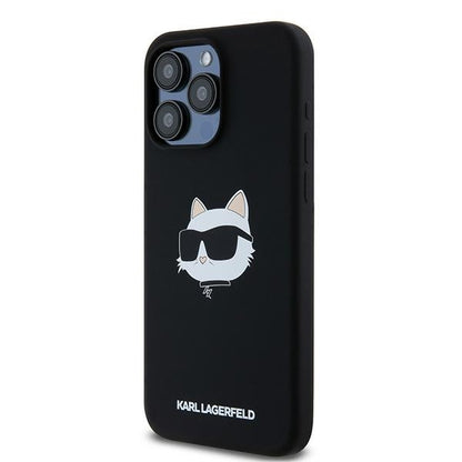 MagSafe hoesje voor Apple iPhone 15 Pro, Karl Lagerfeld, Silicone Choupette's Head, Zwart