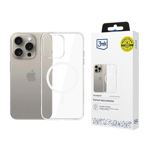 MagSafe-hoes voor Apple iPhone 15 Pro Max, 3MK, Clear MagCase, Transparant