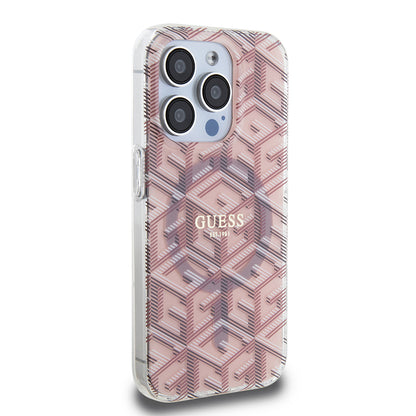 MagSafe hoesje voor Apple iPhone 15 Pro Max, Guess, IML Gcube, Roze