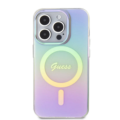 MagSafe hoesje voor Apple iPhone 15 Pro Max, Guess, IML Iridescent, Paars