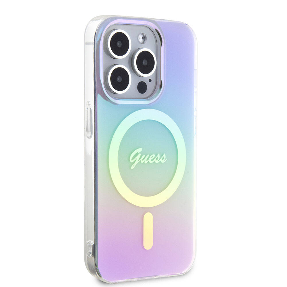 MagSafe hoesje voor Apple iPhone 15 Pro Max, Guess, IML Iridescent, Paars