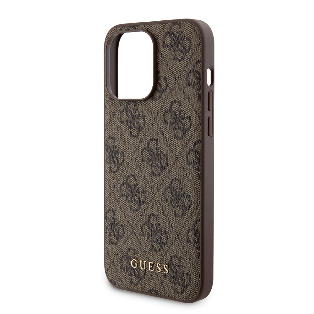 MagSafe hoesje voor Apple iPhone 15 Pro Max, Guess, Powerbank 4G Metal Logo, Bruin