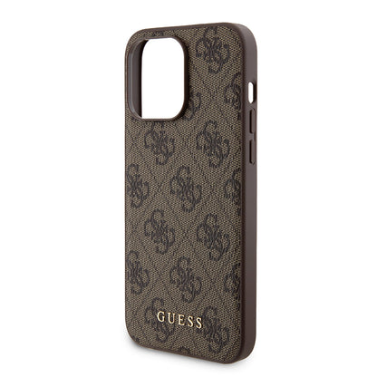 MagSafe hoesje voor Apple iPhone 15 Pro Max, Guess, Powerbank 4G Metal Logo, Bruin