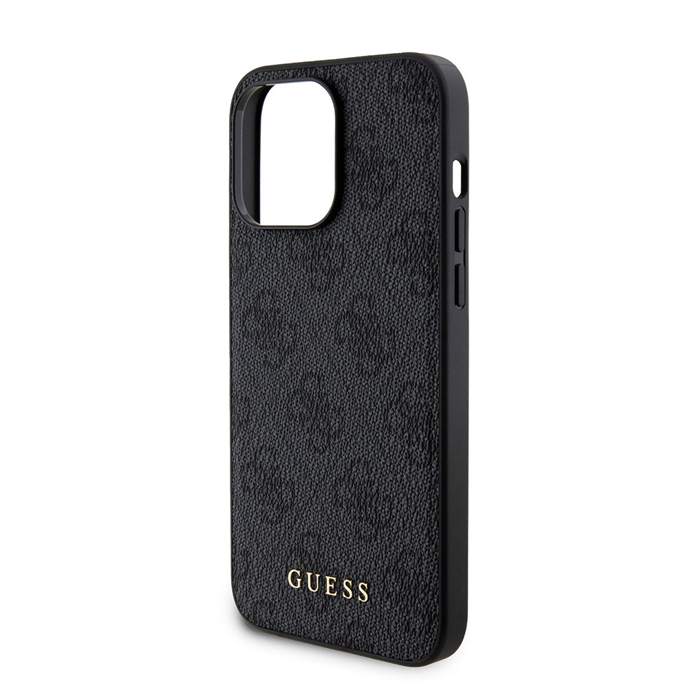 MagSafe hoesje voor Apple iPhone 15 Pro Max, Guess, Powerbank 4G Metal Logo, Zwart
