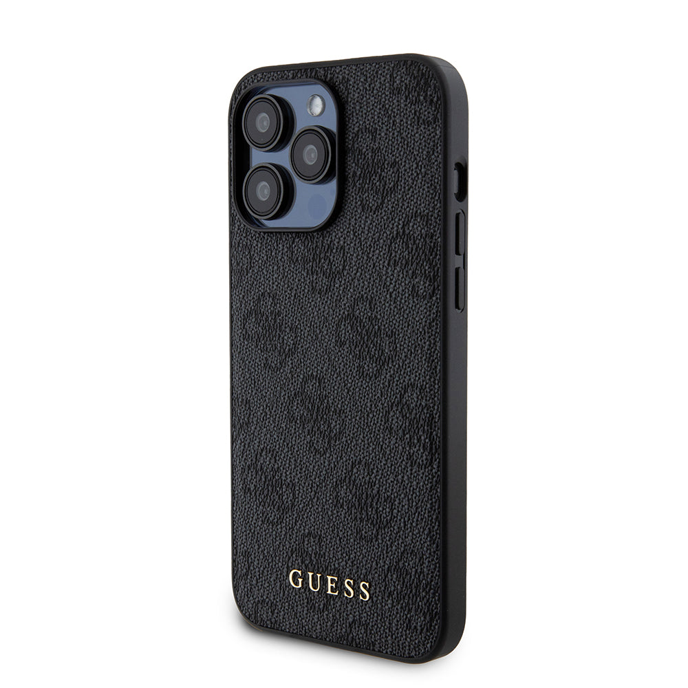 MagSafe hoesje voor Apple iPhone 15 Pro Max, Guess, Powerbank 4G Metal Logo, Zwart