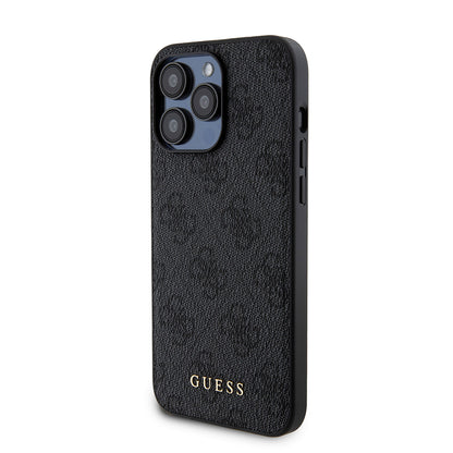 MagSafe hoesje voor Apple iPhone 15 Pro Max, Guess, Powerbank 4G Metal Logo, Zwart