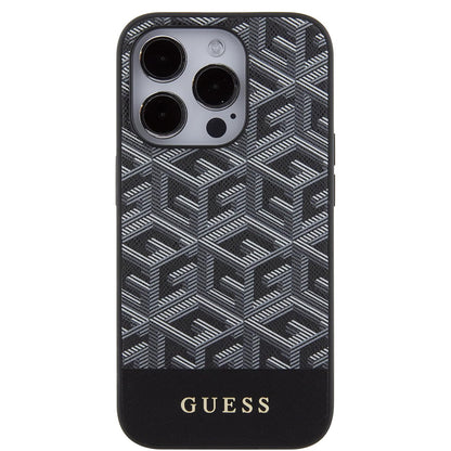 MagSafe hoes voor Apple iPhone 15 Pro Max, Guess, PU G Cube, Zwart
