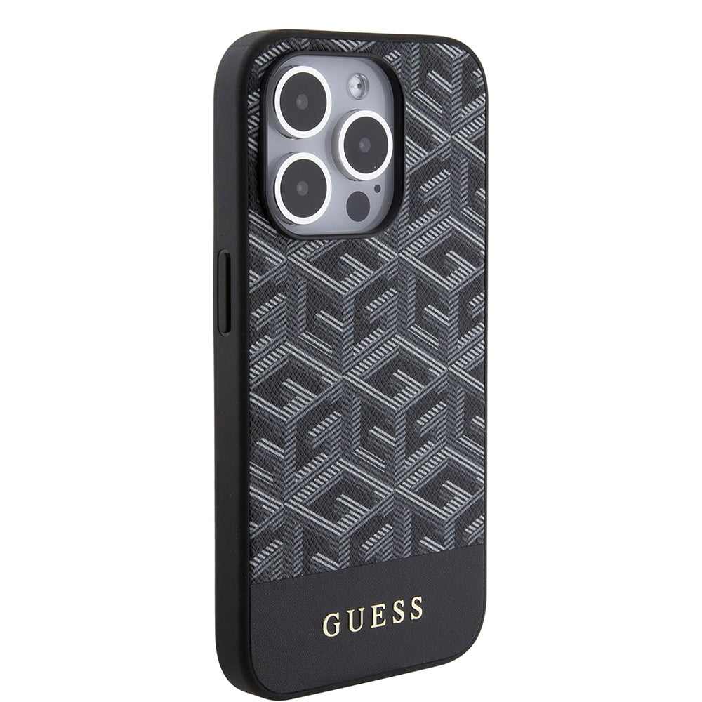 MagSafe hoes voor Apple iPhone 15 Pro Max, Guess, PU G Cube, Zwart