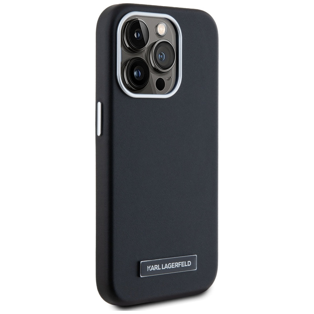 MagSafe hoes voor Apple iPhone 15 Pro Max, Karl Lagerfeld, FW Metal Plate, Zwart