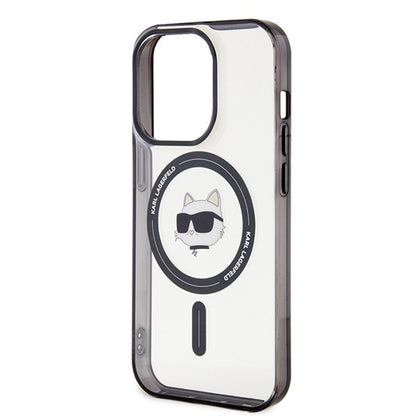 MagSafe hoesje voor Apple iPhone 15 Pro Max, Karl Lagerfeld, IML Choupette's Head, Transparant