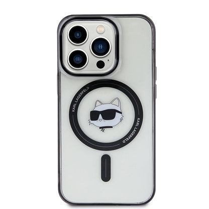 MagSafe hoesje voor Apple iPhone 15 Pro Max, Karl Lagerfeld, IML Choupette's Head, Transparant